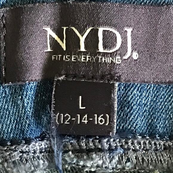 NYDJ Jeans Large Womens Straight Pull On Lift X Tuck Spanspring Denim Med Wash L - Picture 3 of 8